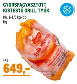 Metro Gyorsfagyasztott kistestű grill tyúk ajánlat