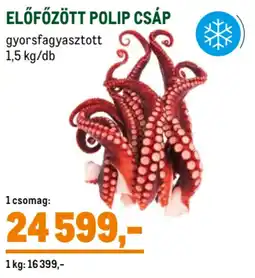 Előfőzött polip csáp