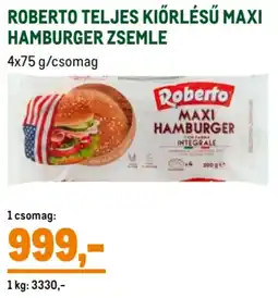 Metro Roberto teljes kiőrlésű maxi hamburger zsemle ajánlat