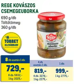 Metro Rege kovászos csemegeuborka ajánlat