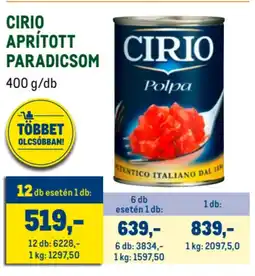 Metro Cirio aprított paradicsom ajánlat