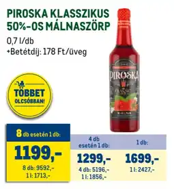 Metro Piroska klasszikus 50%-os málnaszörp ajánlat