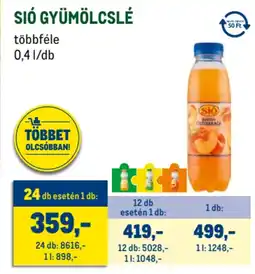 Metro Sió gyümölcslé ajánlat
