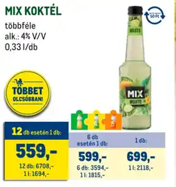 Metro MIX koktél ajánlat