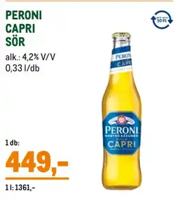 Metro Peroni Capri sör ajánlat