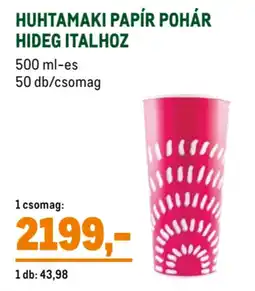 Metro Huhtamaki Papír pohár hideg italhoz ajánlat
