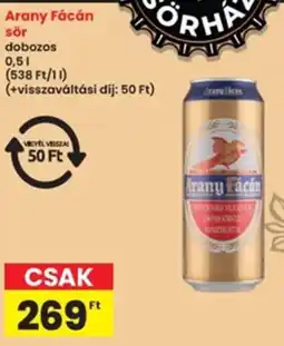Interspar Arany Fácán sör ajánlat