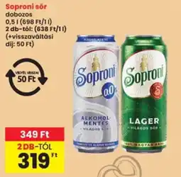 Interspar Soproni sör ajánlat