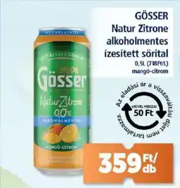 Gösser Natur Zitrone alkoholmentes ízesített sörital