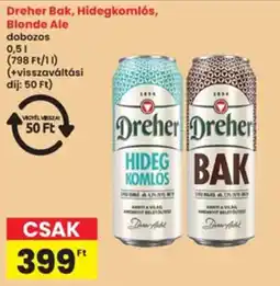 Interspar Dreher Bak, Hidegkomlós, Blonde Ale ajánlat
