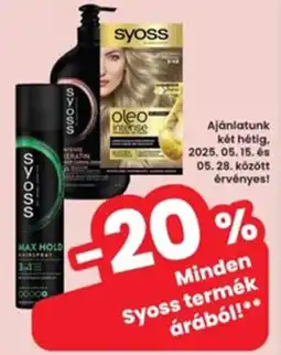 Interspar Minden Syoss termék árából! ajánlat