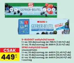Interspar S-budget mélyhűtő tasak, Spar mélyhűtő tasak ajánlat