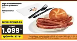 Interspar Regnum cheddar sajtos- áfonyás grillkolbász + Császárzsemle ajánlat