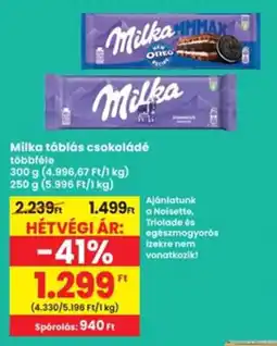 Interspar Milka táblás csokoládé ajánlat
