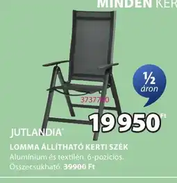 JYSK Jutlandia lomma állítható kerti szék ajánlat