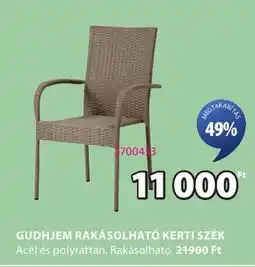 JYSK Gudhjem rakásolható kerti szék ajánlat