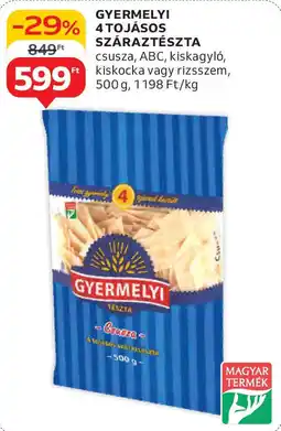 Auchan Gyermelyi 4 tojásos száraztészta ajánlat