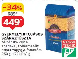 Auchan Gyermelyi 8 tojásos száraztészta ajánlat