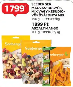 Auchan Seeberger magvas-bogyós mix / kesudió- vörösáfonya mix ajánlat