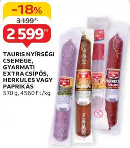 Auchan Tauris nyírségi csemege, gyarmati extra csípős, herkules, paprikás ajánlat