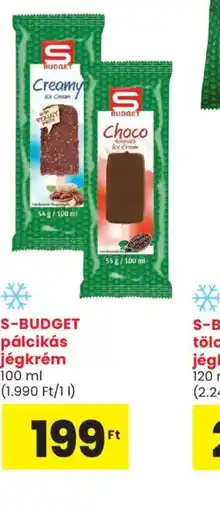 Spar S-Budget pálcikás jégkrém ajánlat