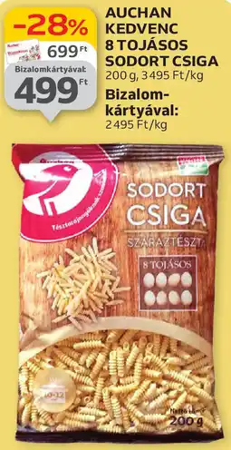 Auchan Auchan Kedvenc 8 tojásos sodort csiga ajánlat