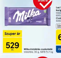 Tesco Milka kistáblás csokoládé ajánlat