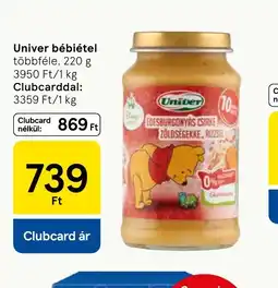 Tesco Univer bébiétel ajánlat