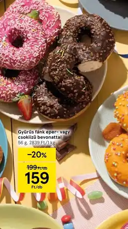 Tesco Gyűrűs fánk eper- vagy csokiízű bevonattal ajánlat