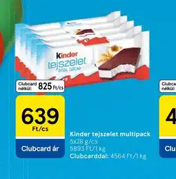 Tesco Kinder tejszelet multipack ajánlat