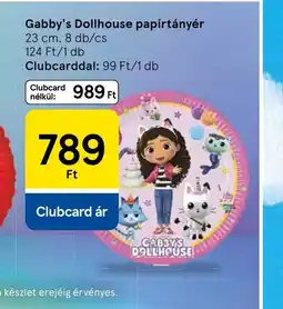 Tesco Gabby's Dollhouse papírtányér ajánlat
