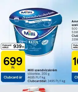 Tesco Milli szendvicskrém ajánlat