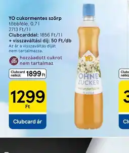 Tesco YO cukormentes szörp ajánlat