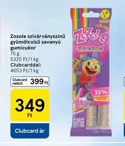 Tesco Zozole szivárványszínű gyümölcsízű savanyú gumicukor ajánlat