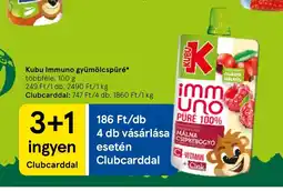 Tesco Kubu Immuno gyümölcspüré ajánlat