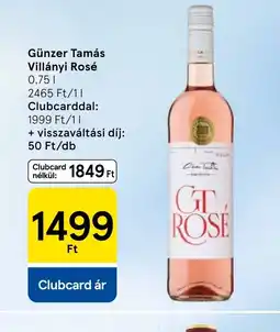 Tesco Günzer Tamás Villányi Rosé ajánlat