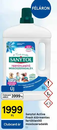 Tesco Sanytol Active Fresh klrmentes fertőtlenítő mosszeradalék ajánlat