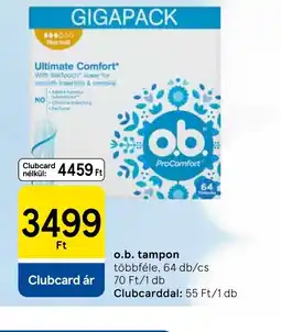 Tesco o.b. tampon ajánlat