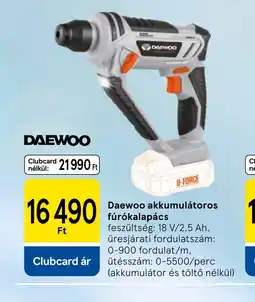 Tesco Daewoo akkumulátoros fúrkalapács ajánlat