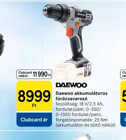 Tesco Daewoo akkumulátoros fúrcsavaroz ajánlat