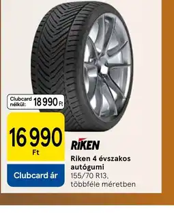 Tesco Riken 4 évszakos autgumi ajánlat