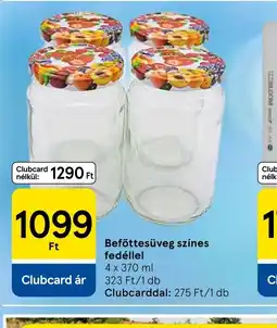 Tesco Befőttesüveg színes fedéllel ajánlat
