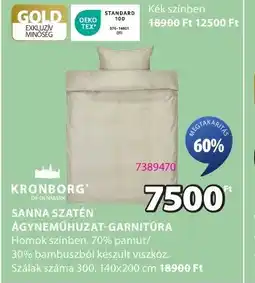 JYSK Kronborg sanna szatén ágyneműhuzat-garnitúra ajánlat