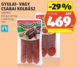 ALDI Gyulai- vagy csabai kolbász ajánlat
