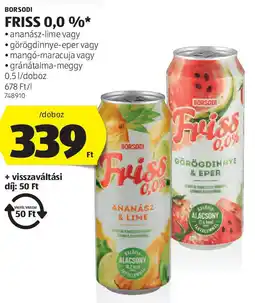 ALDI Borsodi friss 0,0 % ajánlat