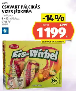 ALDI Mucci csavart pálcikás vizes jégkrém ajánlat