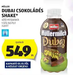 ALDI Müller dubai csokoládés shake ajánlat