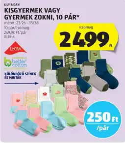 ALDI Lily & dan kisgyermek vagy gyermek zokni ajánlat