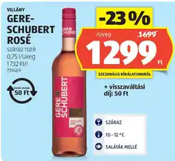 ALDI Villány gere- schubert rosé ajánlat