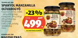 ALDI Tesoros del sur spanyol manzanilla olívabogyó ajánlat